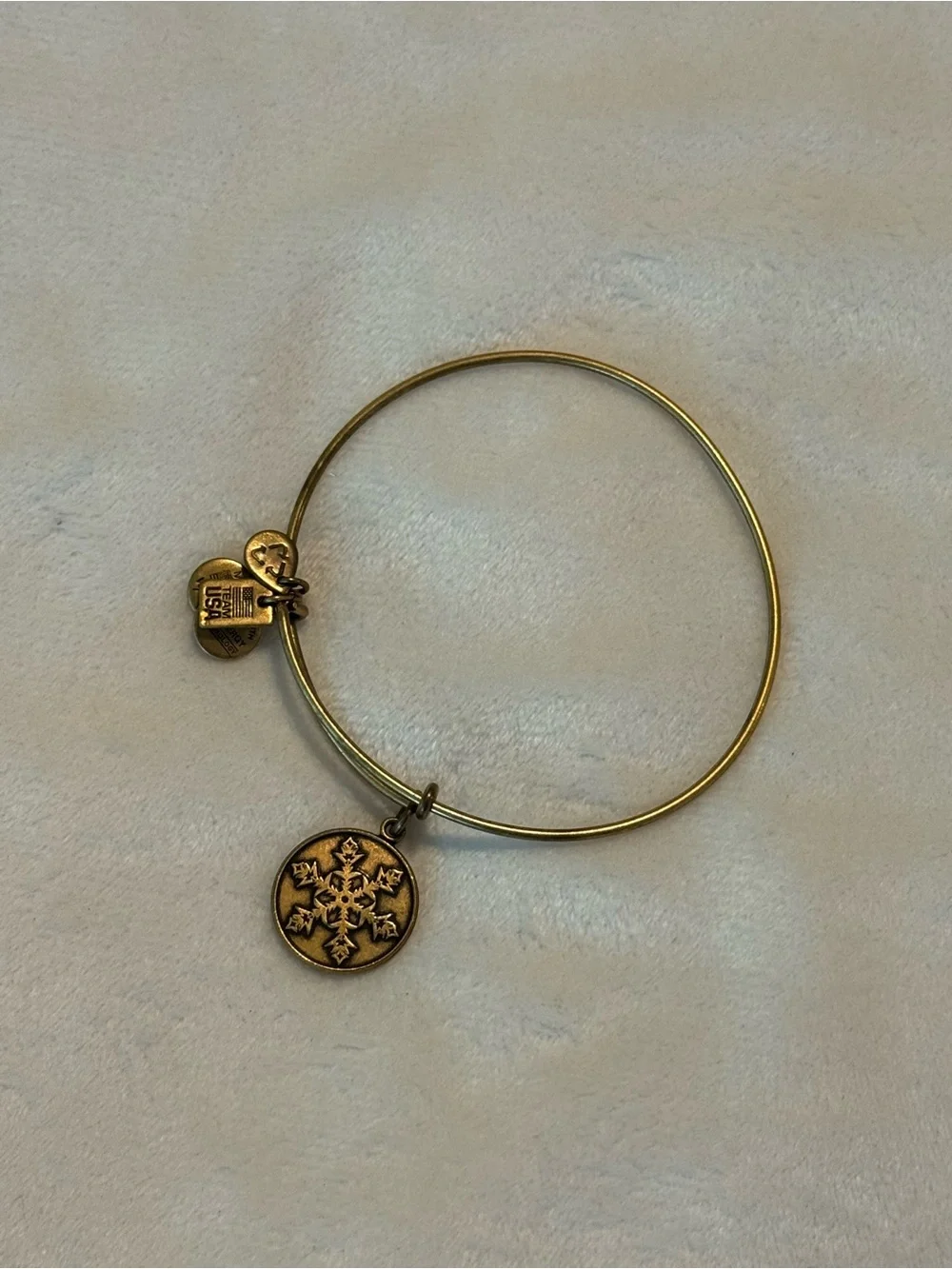 Alex and Ani 2013 Team USA Olympic Snowflake Coin Charm Bangle — Rafaelian Gold